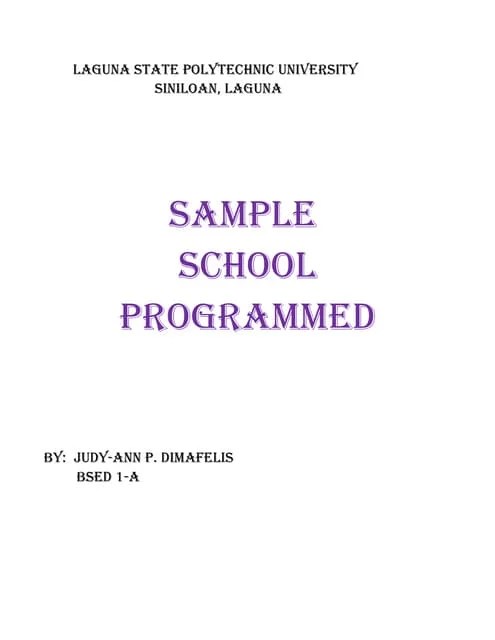 School Programme Doc