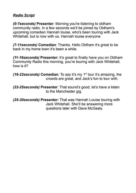 Radio Interview Script Docx