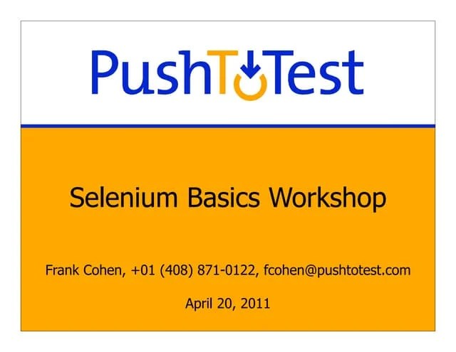 Selenium Basics Tutorial | PDF