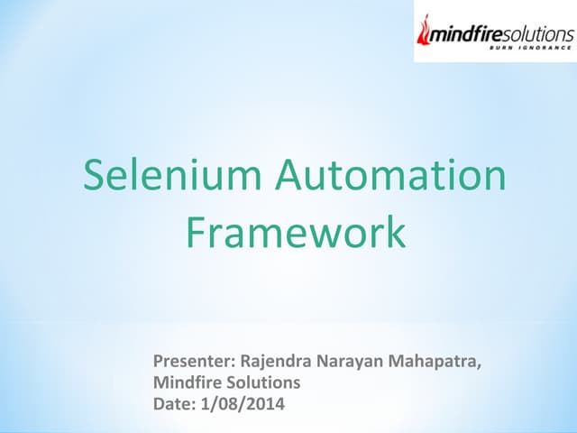 Selenium Automation Framework | PPT