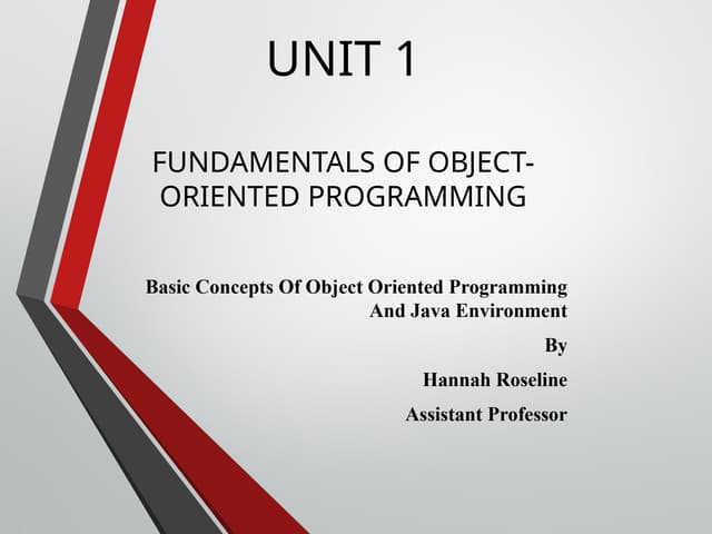 Unit1 Object Oriented Programming In Java Aiml It Sppu Pdf