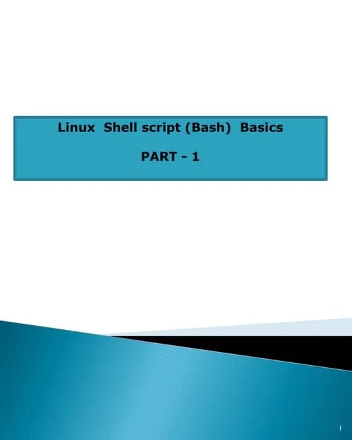 Bash Shell Scripting | PPTX