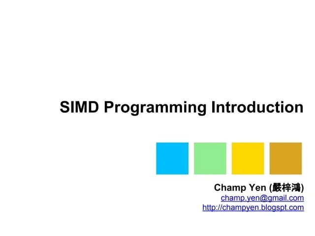Simd Programming Introduction | PDF