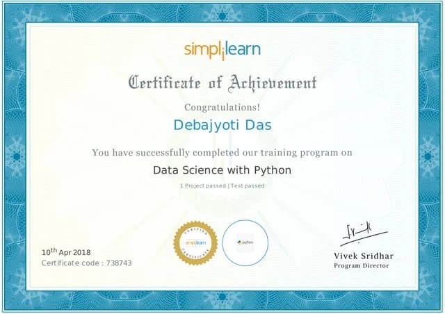 Simplilearn Data Science With Python | PDF