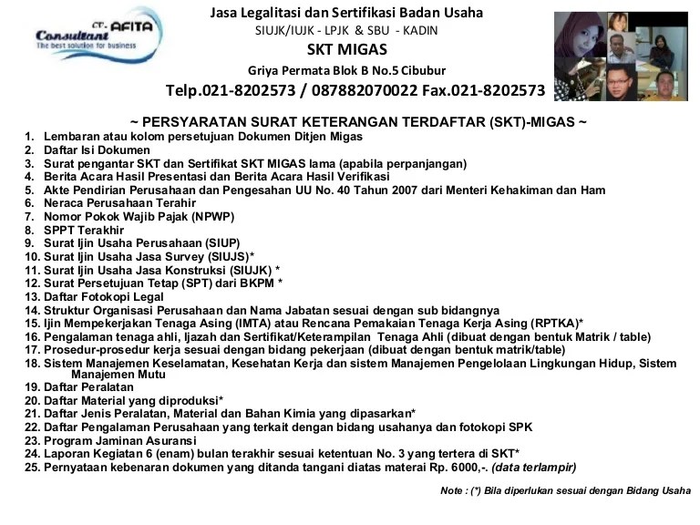 Bu niaga migas yang memiliki surat keterangan. Skt Migas