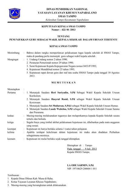 Postingan kali ini akan membahas mengenai masalah pembuatan sk khususnya sk sebagai kepala laboratorium baik laboratorium ipa maupun laboratorium komputer. Sk Kepala Lab 2014 2015