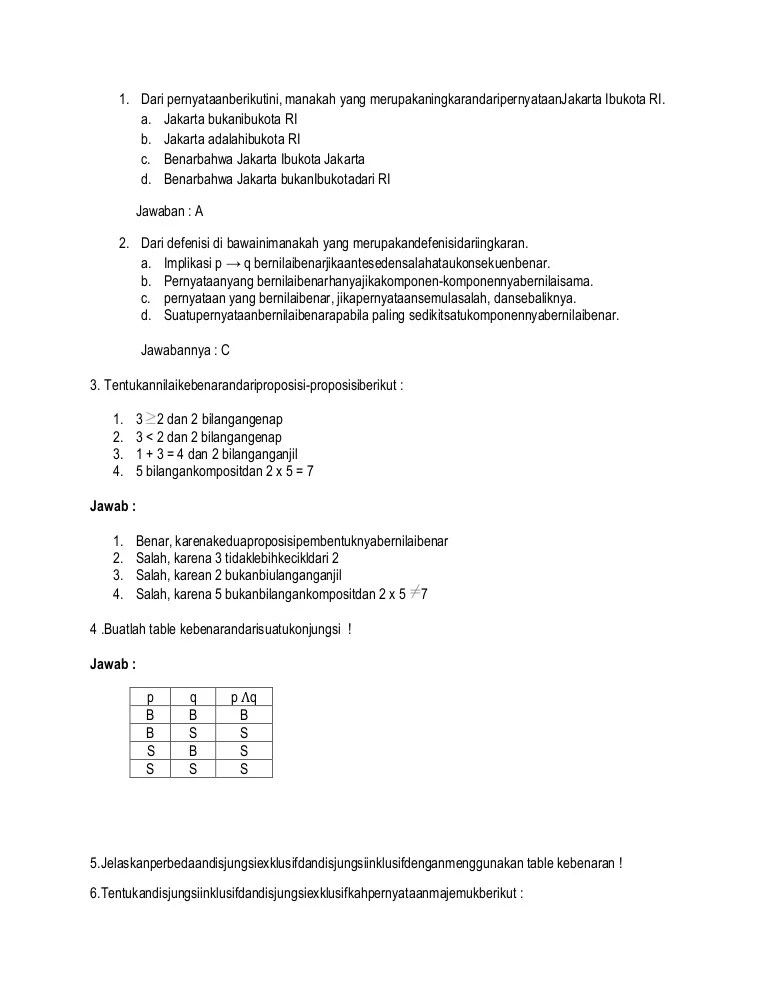Matematika merupakan salah satu materi pelajaran yang sangat di takuti para siswa,. Soal Pilihan Ganda Logika Matematika