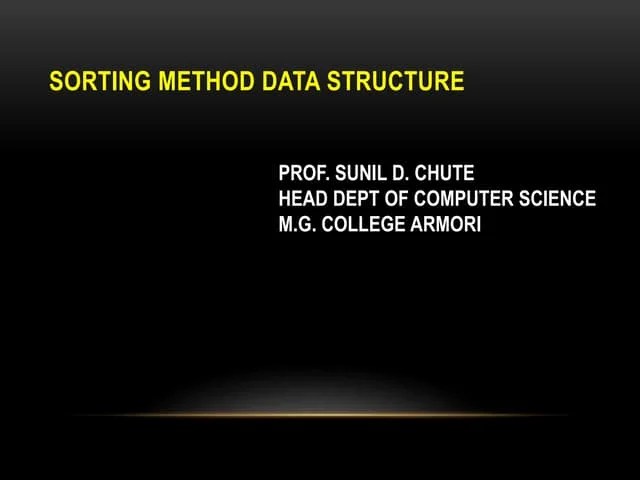 Sorting Method Data Structure | PPT