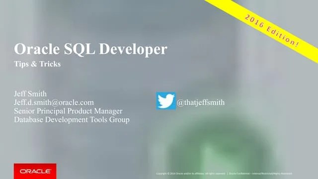 Oracle SQL Developer Tips & Tricks | PPT