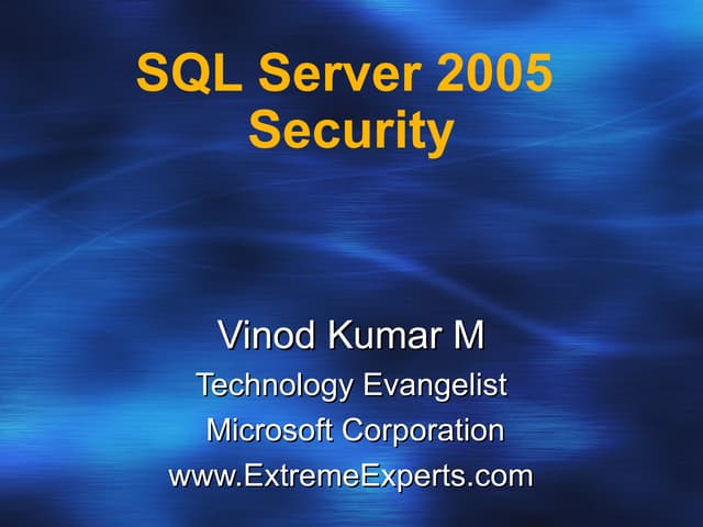 Sql Server Security | PPT