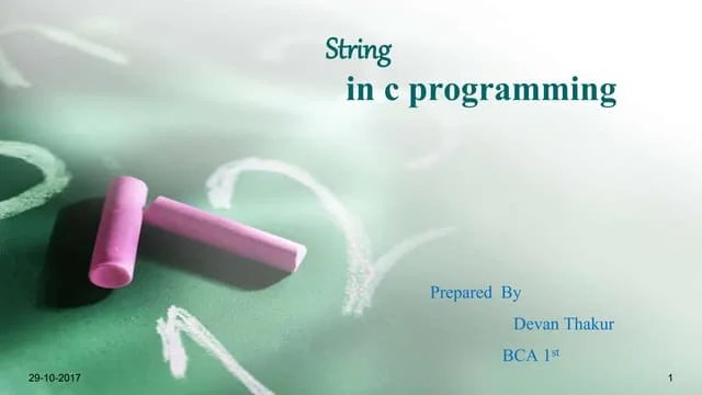 String In C Programming | PPTX
