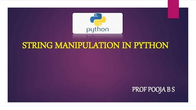 String Manipulation In Python | PPTX