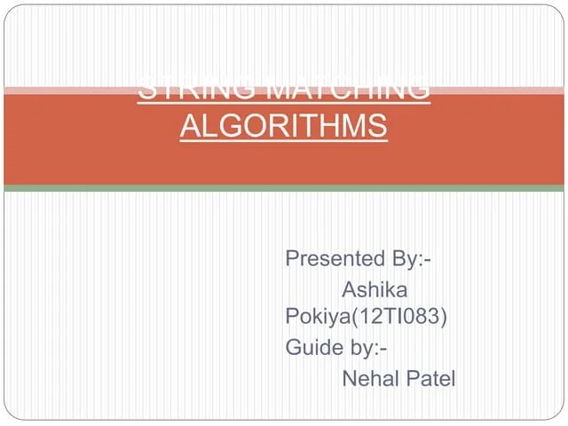 String Matching Algorithms | PPTX