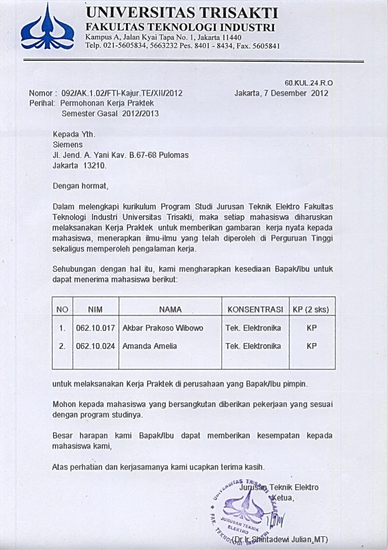 Contoh Surat Rasmi Permohonan Jawatan Pensyarah Frasmi 