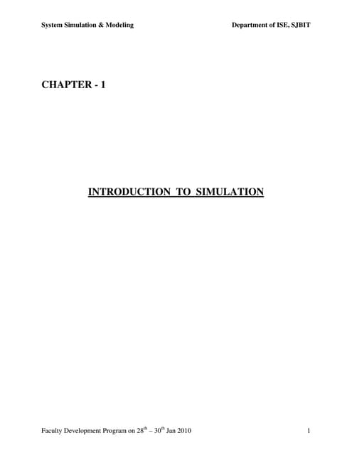 System Simulation & Modeling Notes[sjbit] | PDF