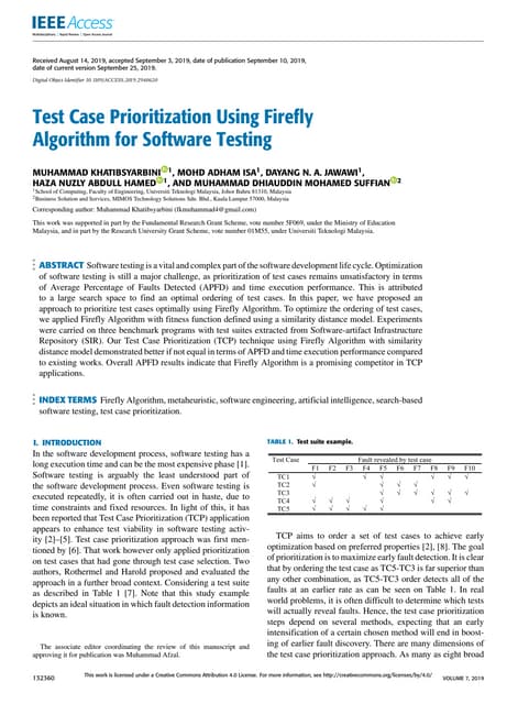 Test Case Prioritization Using Firefly Algorithm For Software Testing | PDF