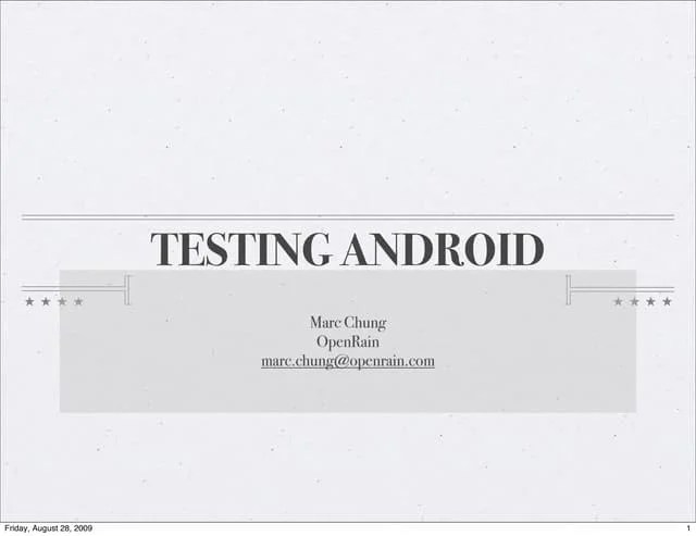 Testing Android | PDF