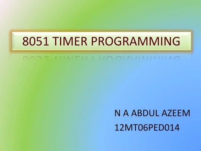Timer Programming | PPTX