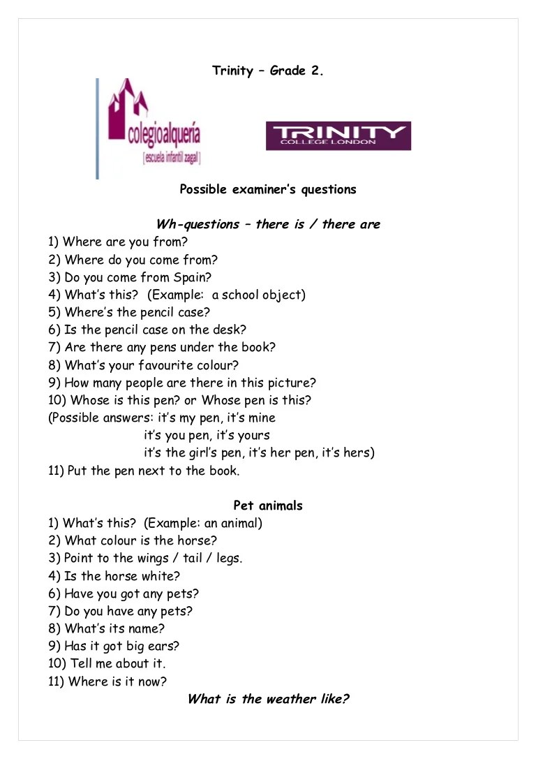 grade 2 trinity