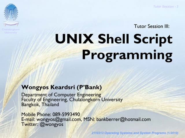 Sysprog Tutor 03 Unix Shell Script Programming Ppt - Colorful Photos - Stunning 8K Collection