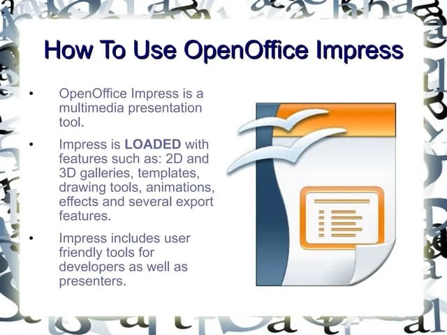 Libre Office Impress Lesson 1 Pptx
