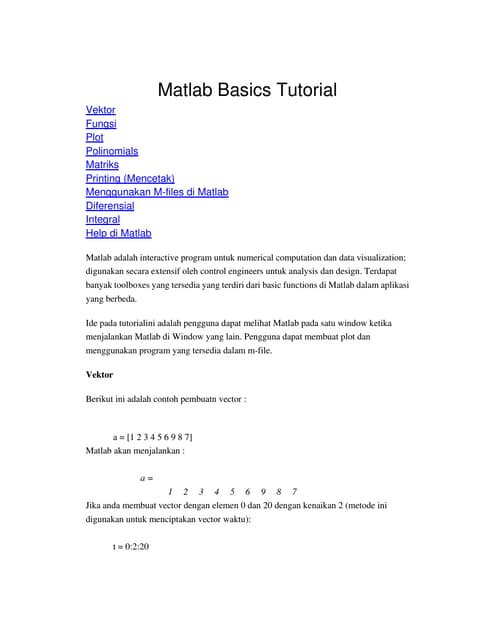 Modul 1 Pengenalan Matlab Pdf