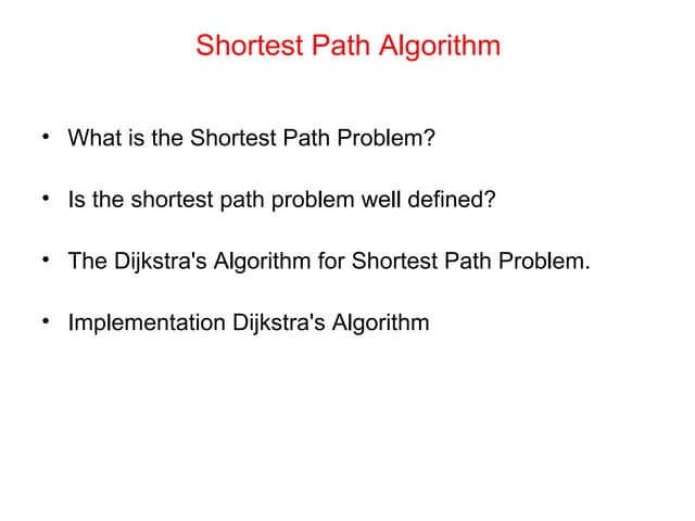 Shortest Path Algorithm Pptx