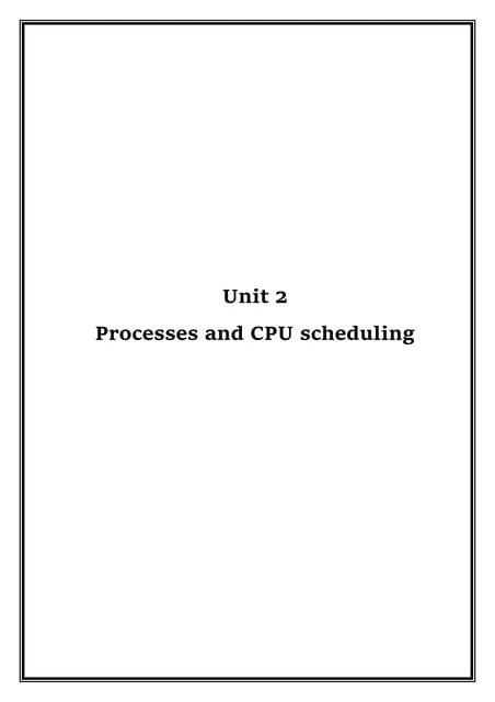 Process And Scheduling Algorithms In Os | PDF