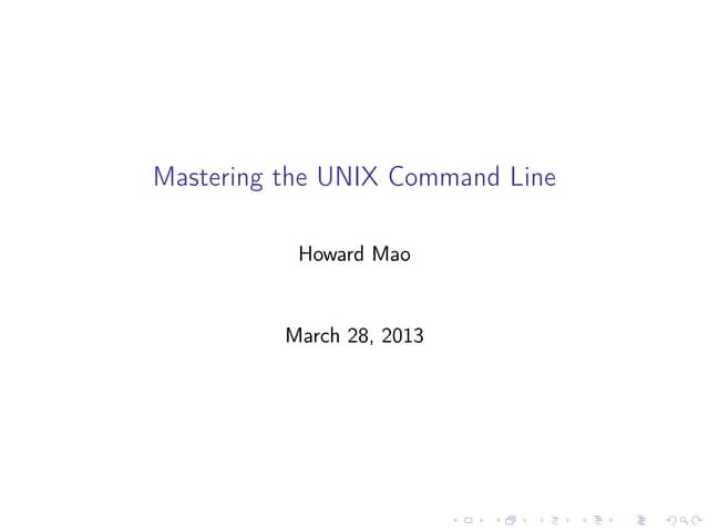 Mastering The Unix Command Line | PDF | Operating Systems | Computer ...