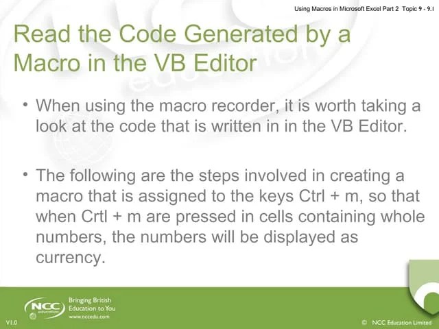 Using Macros In Microsoft Excel Part 2 | PPT