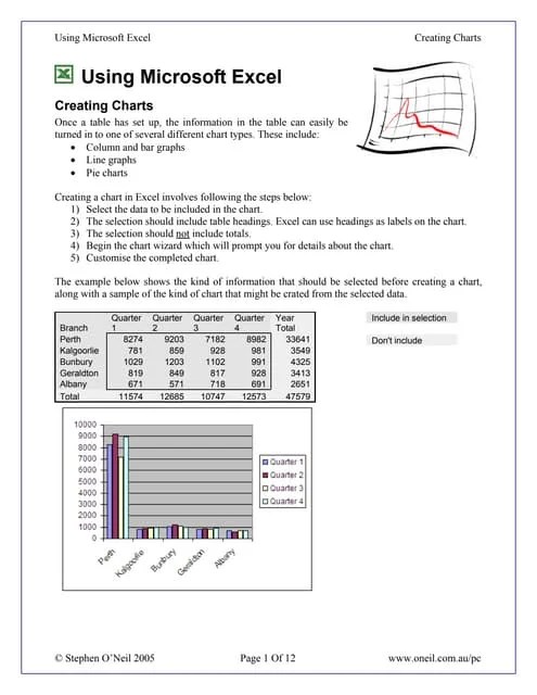 Using Microsoft Excel4 Charts | PDF