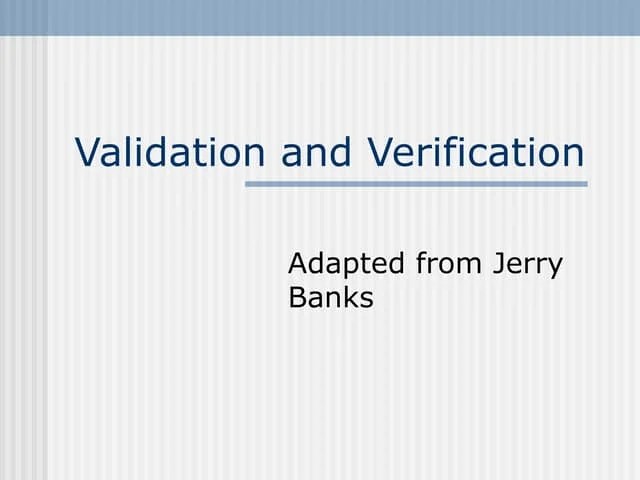 Software Verification & Validation | PPT