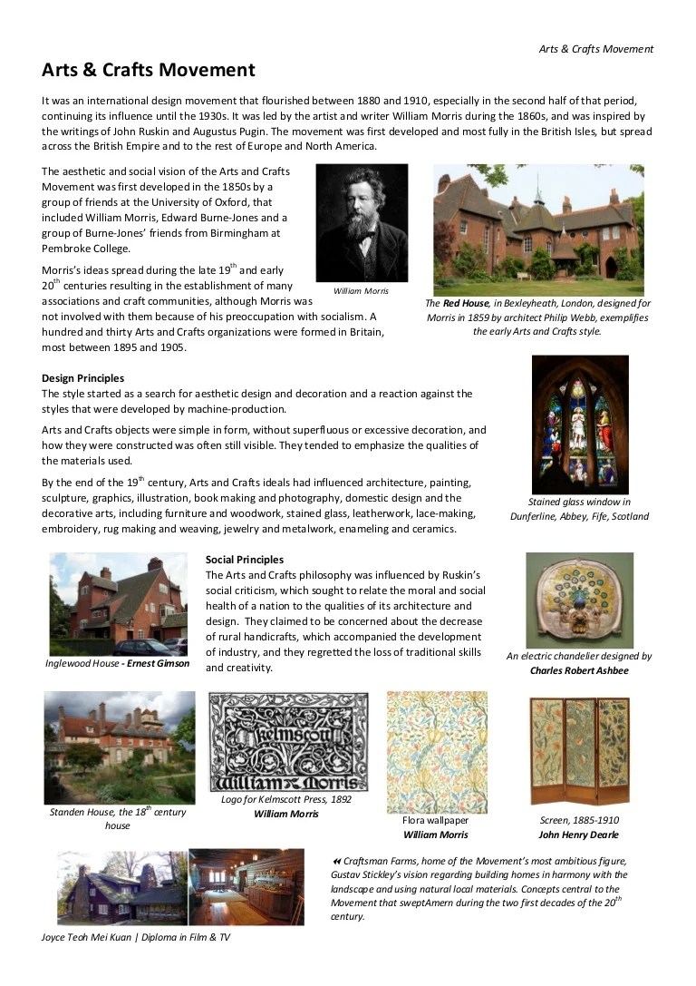 Week 7 Arts And Crafts Movement
