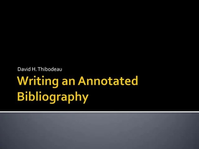Assignment Sheet: Annotated Bibliography (White Paper) | PDF