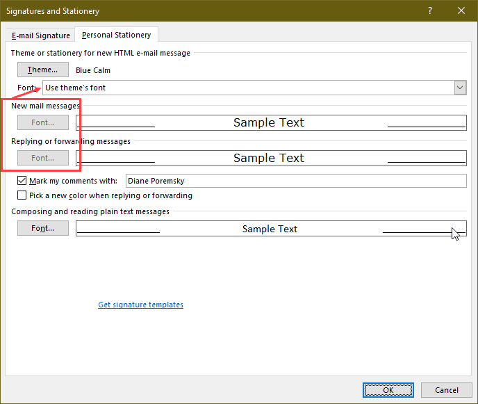 I have checked and i do not have the outlook desktop app installed. The Signature Or Stationery And Fonts Button Doesn T Work