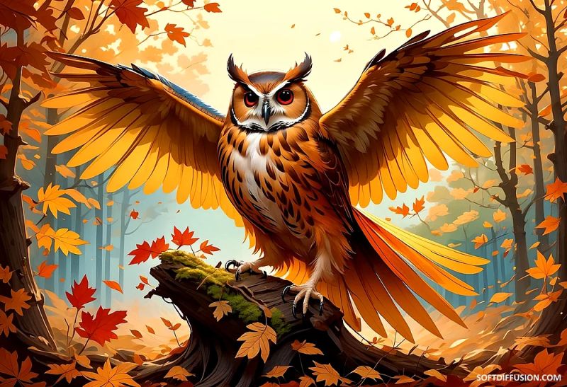 Moonlight Owl Soft Diffusion Picture - Premium Ocean Design Gallery - 4K