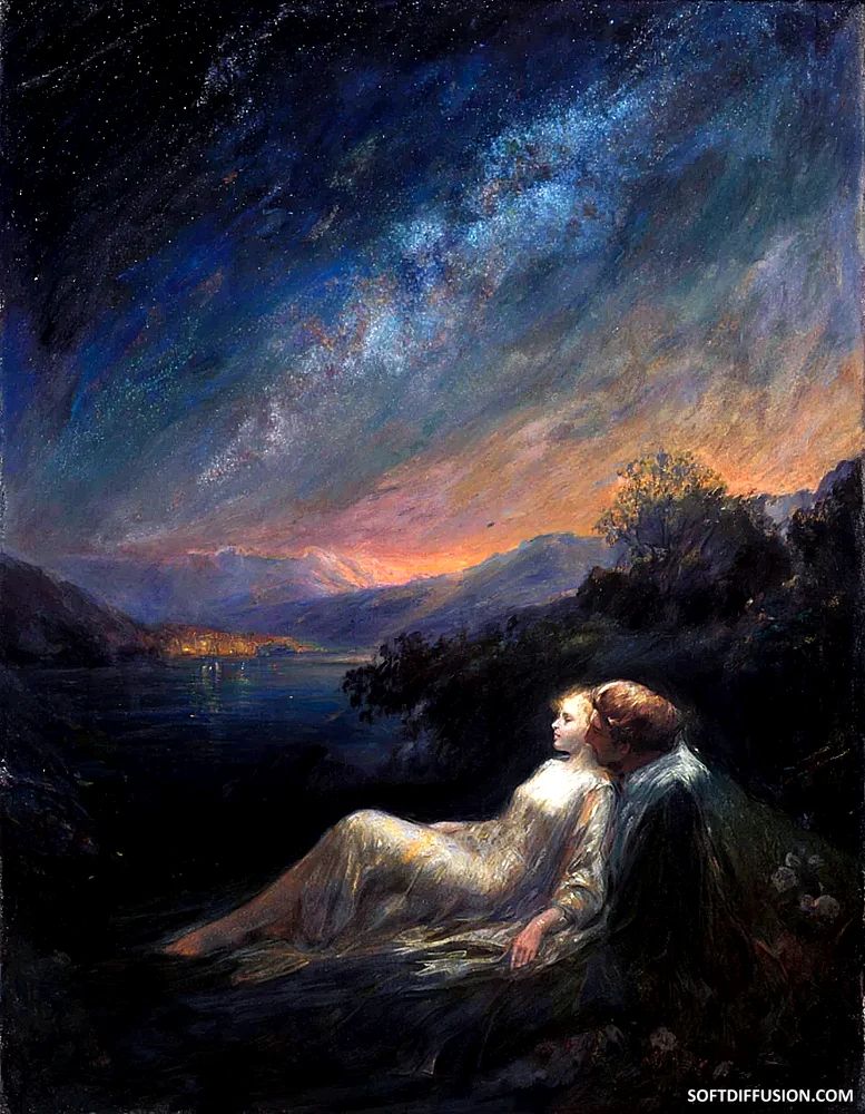 Cosmic Twilight Soft Diffusion Picture - High Quality Sunset Design - Full HD