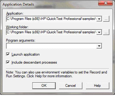 Record and Run Settings options
