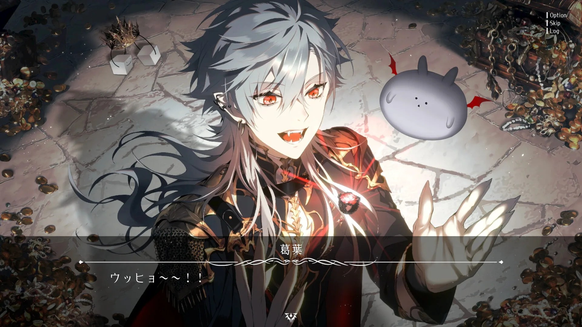 葛葉在刻滿語錄的隨機迷宮中，面臨對話與戰鬥的抉擇。