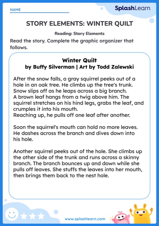 Story elements: winter quilt