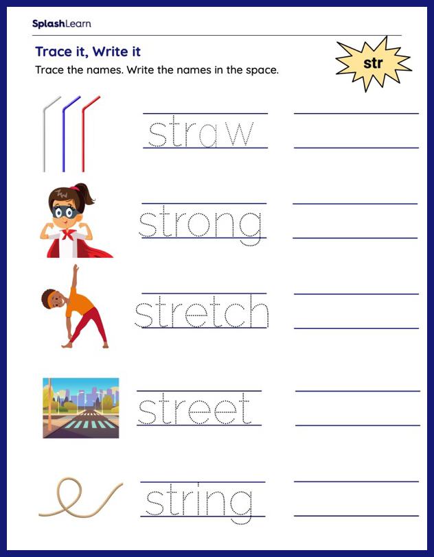 Tracing words worksheets