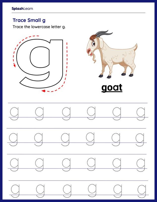letter g tracing worksheets for kids online splashlearn