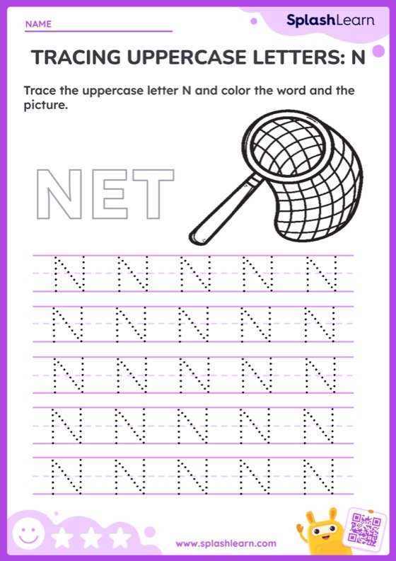 9+ tracing letter n worksheet