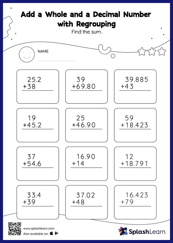 decimals worksheets for 5th graders online splashlearn