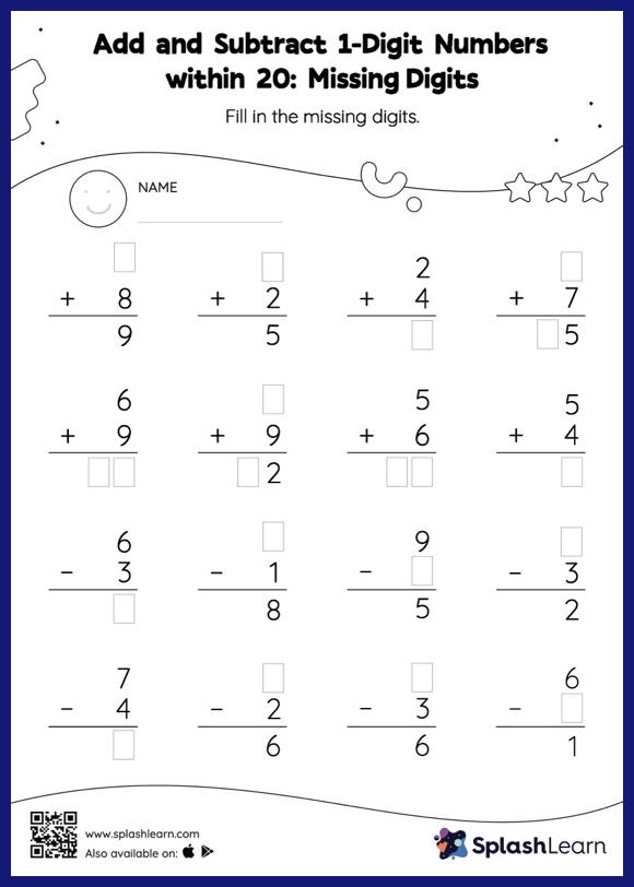 fluently add within 20 worksheets for kindergarteners online splashlearn
