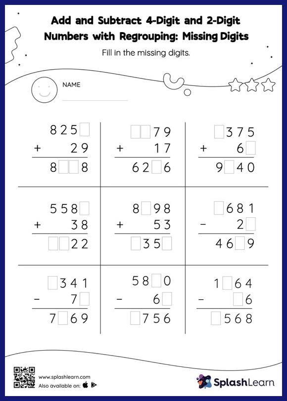 add within 10000 with regrouping worksheets for kids online splashlearn