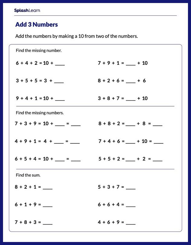 Addition strategies worksheets