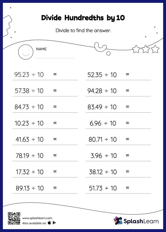 decimals worksheets for 5th graders online splashlearn