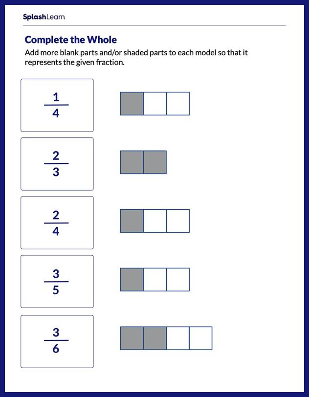 fractions worksheets for 3rd graders online splashlearn
