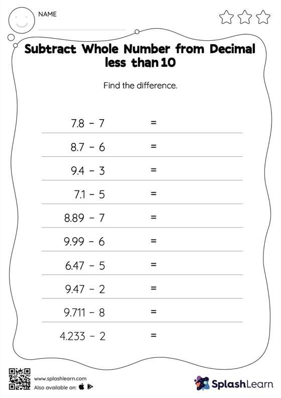 decimals worksheets for kids online splashlearn